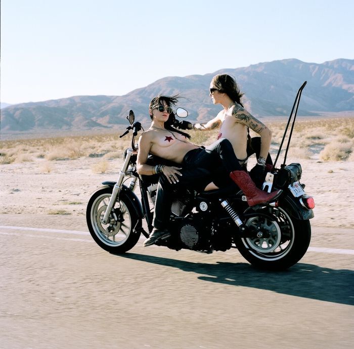 Girls on a motorcycle in Brussels